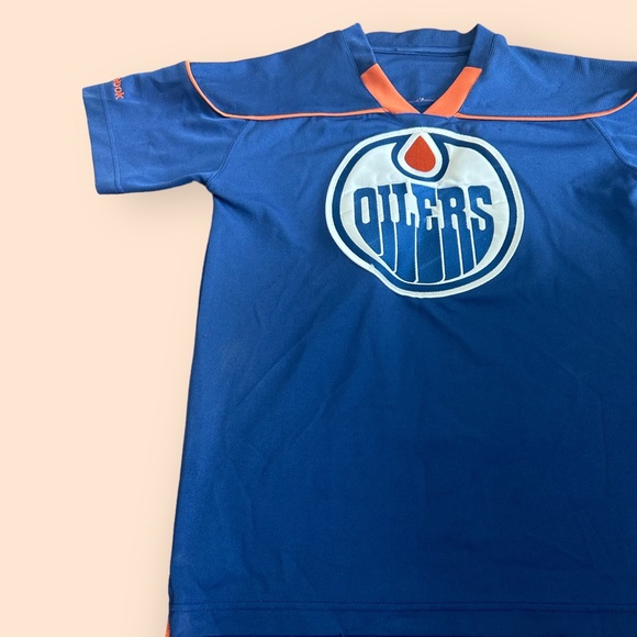 Boys NHL Short Sleeve Oilers Hockey Shirt - Picture 4 of 9